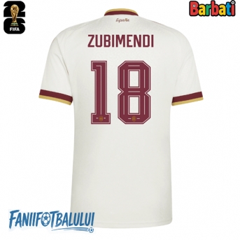 Spania Martin Zubimendi #18 Tricou Fotbal Replică Mondial 2026 Barbati Deplasare